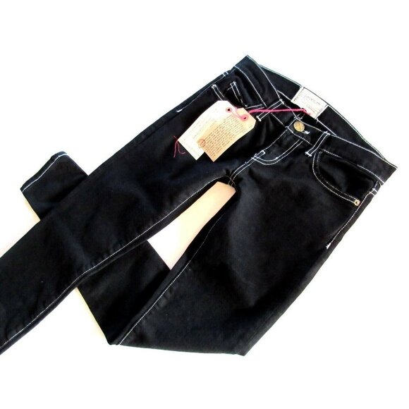 NWT Current/Elliott The Ankle Skinny in OD Overdye Black Tribal Print Jeans 26 - Picture 3 of 8